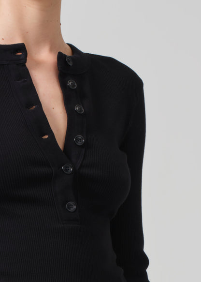 Varra Henley in Black detail