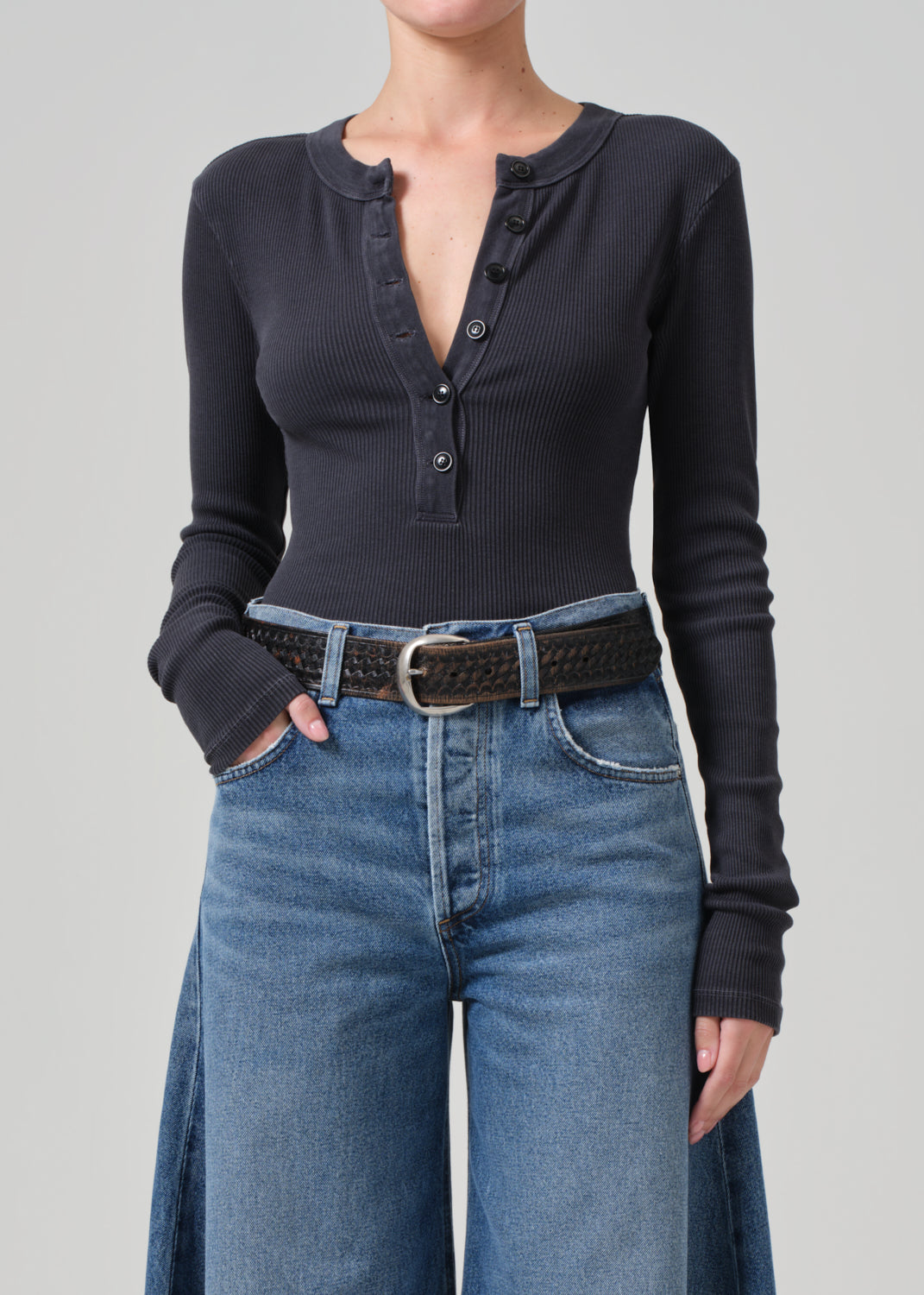 Varra Henley in Charcoal Mineral front