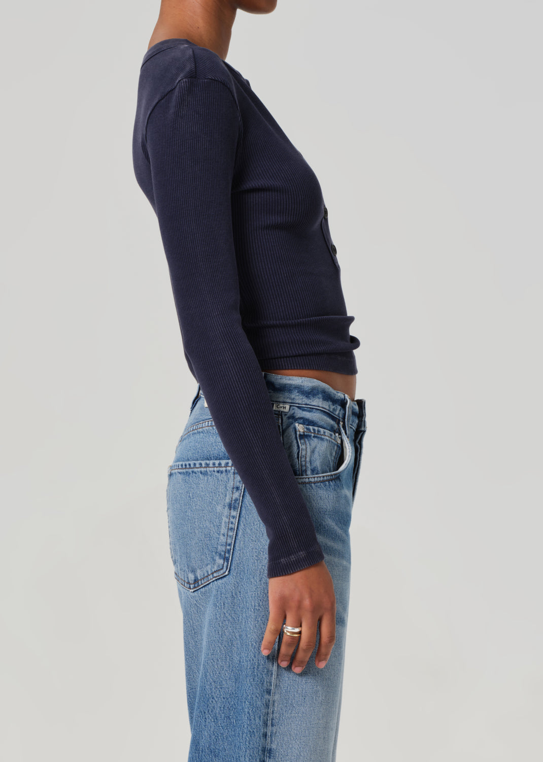 Varra Henley in Mineral Navy side