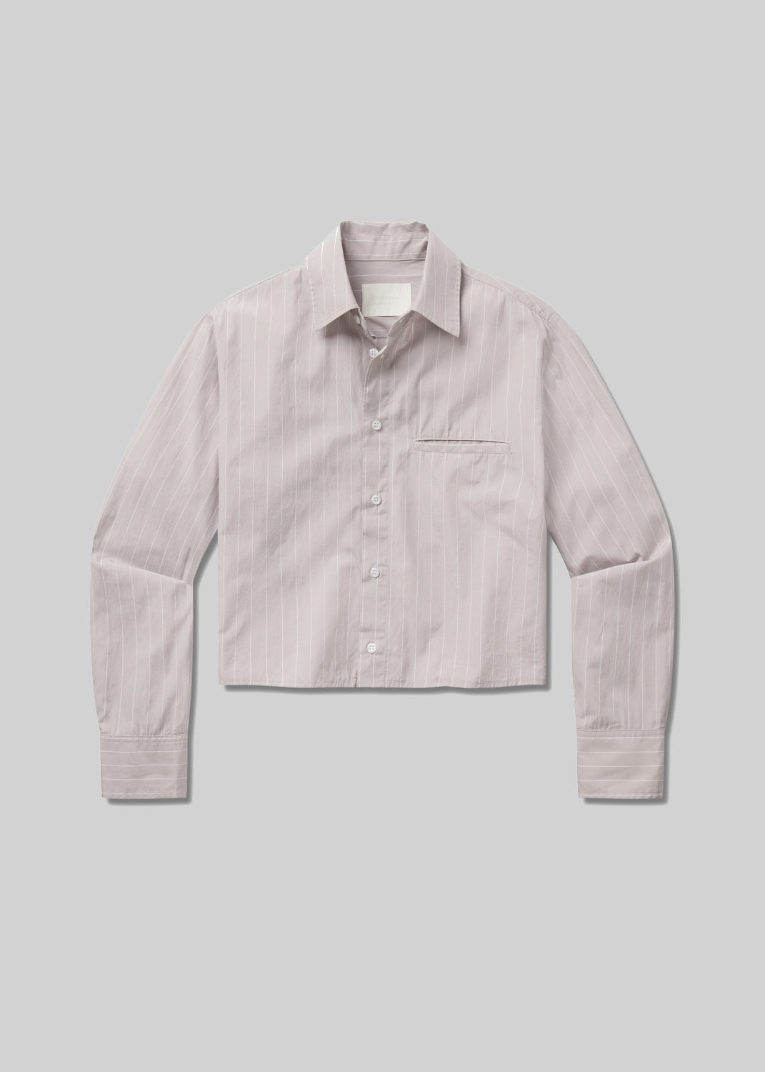 Fino Cropped Shirt in Tailor Grey Stripe flat