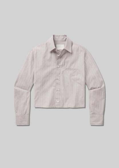 Fino Cropped Shirt in Tailor Grey Stripe flat