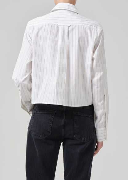 Fino Cropped Shirt in Clove Stripe back