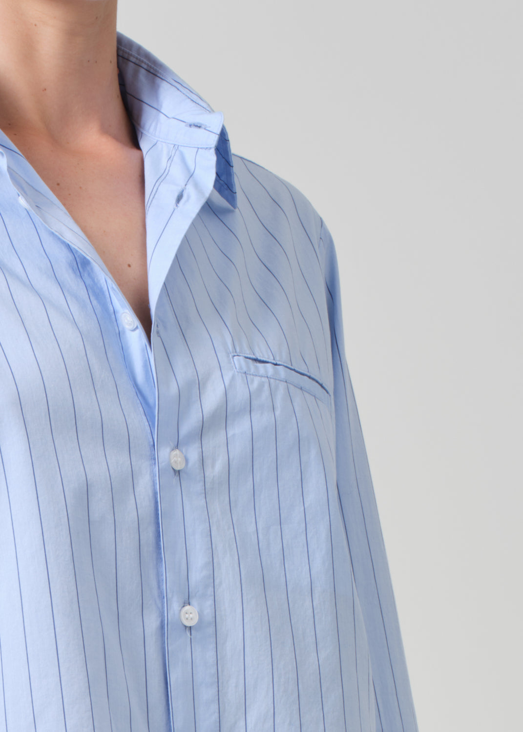 Fino Cropped Shirt in Ellis Stripe detail