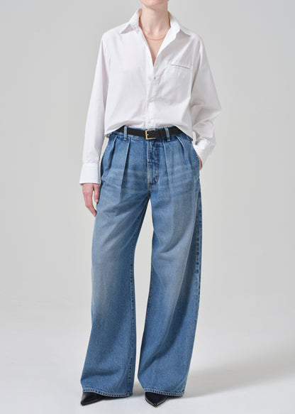 Fino Cropped Shirt in Optic White full front