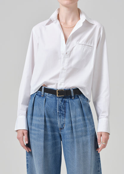 Fino Cropped Shirt in Optic White front