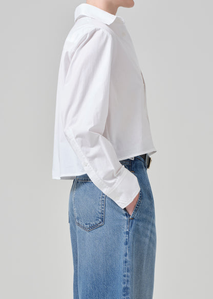 Fino Cropped Shirt in Optic White side