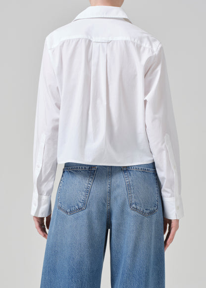 Fino Cropped Shirt in Optic White back