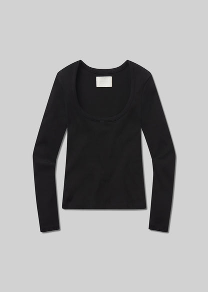 Rumi Scoop Neck in Black flat