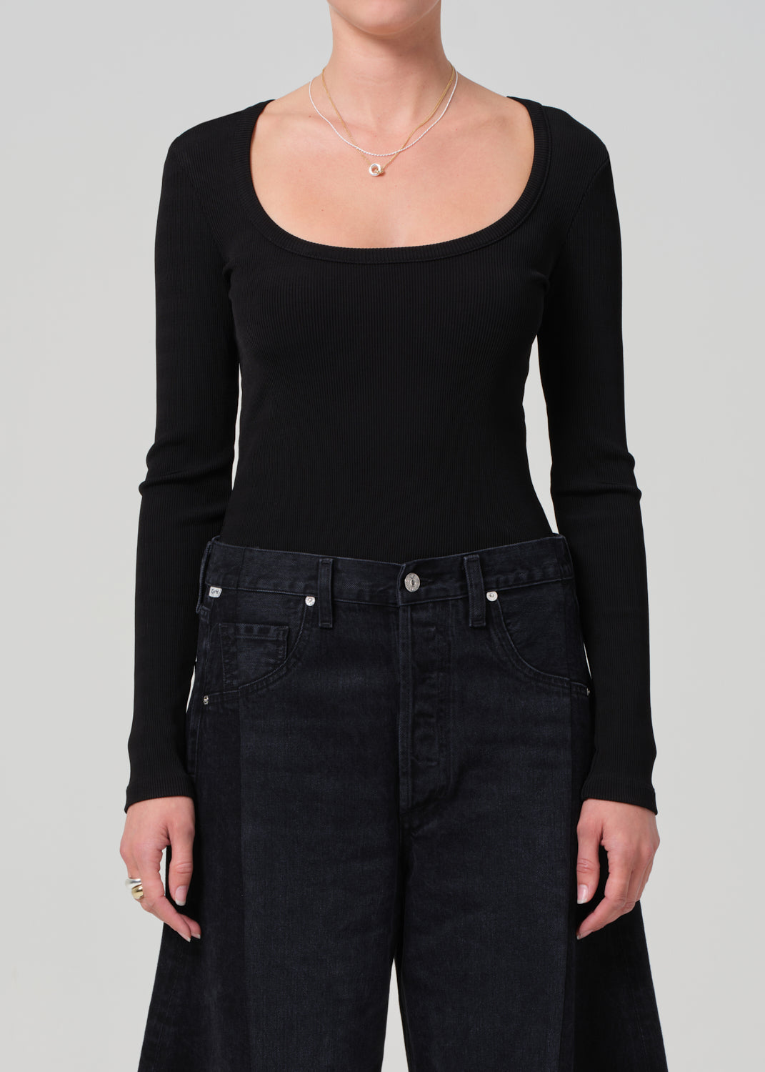 Rumi Scoop Neck in Black FRONT