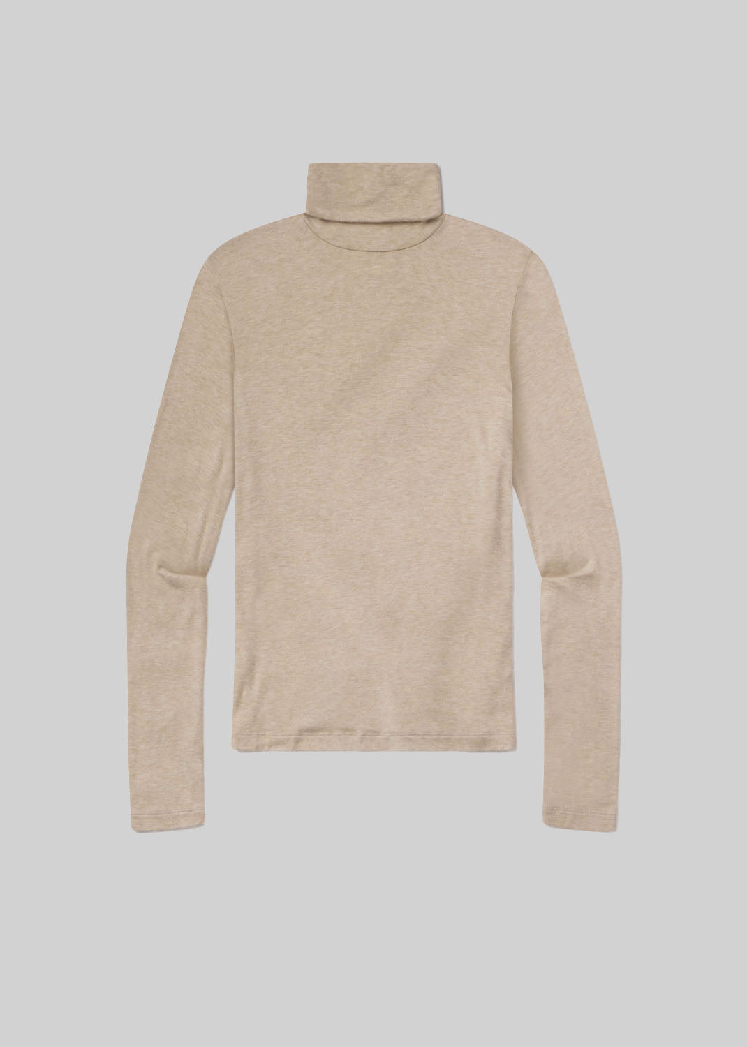 Caradene Turtleneck in Heathered Almond flat