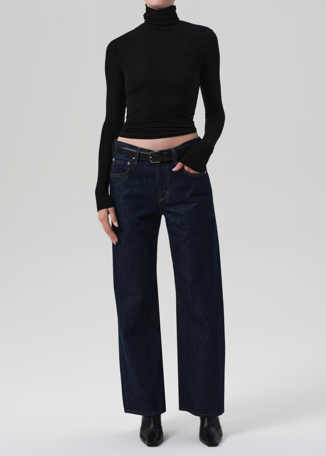 Caradene Rib Turtleneck in Black