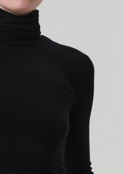 Caradene Rib Turtleneck in Black