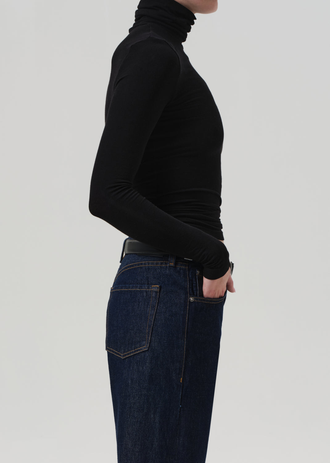 Caradene Rib Turtleneck in Black