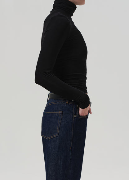 Caradene Rib Turtleneck in Black