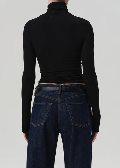 Caradene Rib Turtleneck in Black