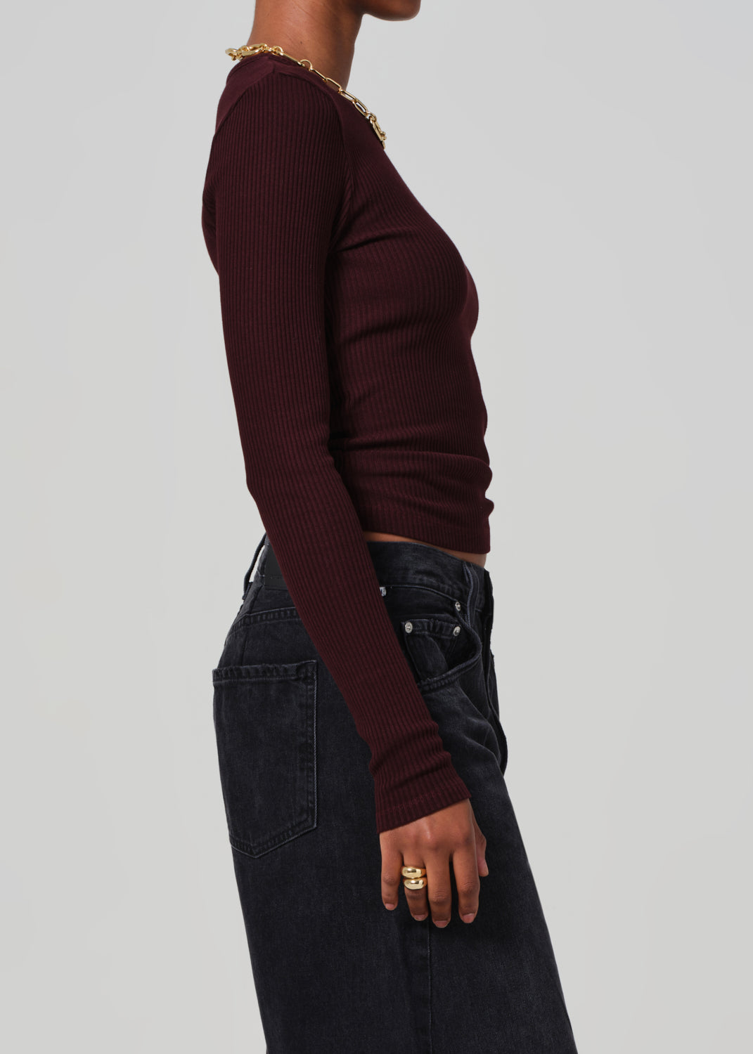 Fellina One Sleeve in Burgundy side