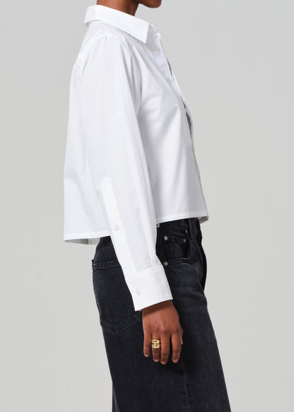 Fino Boxy Cropped Tuxedo in White side