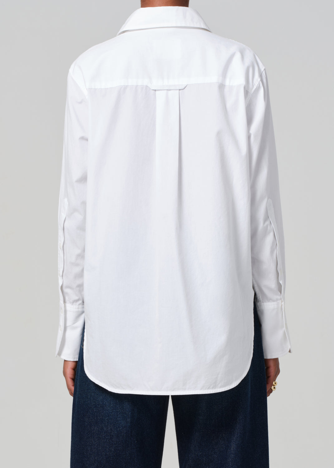 Ruffle Tuxedo Shirt in White back