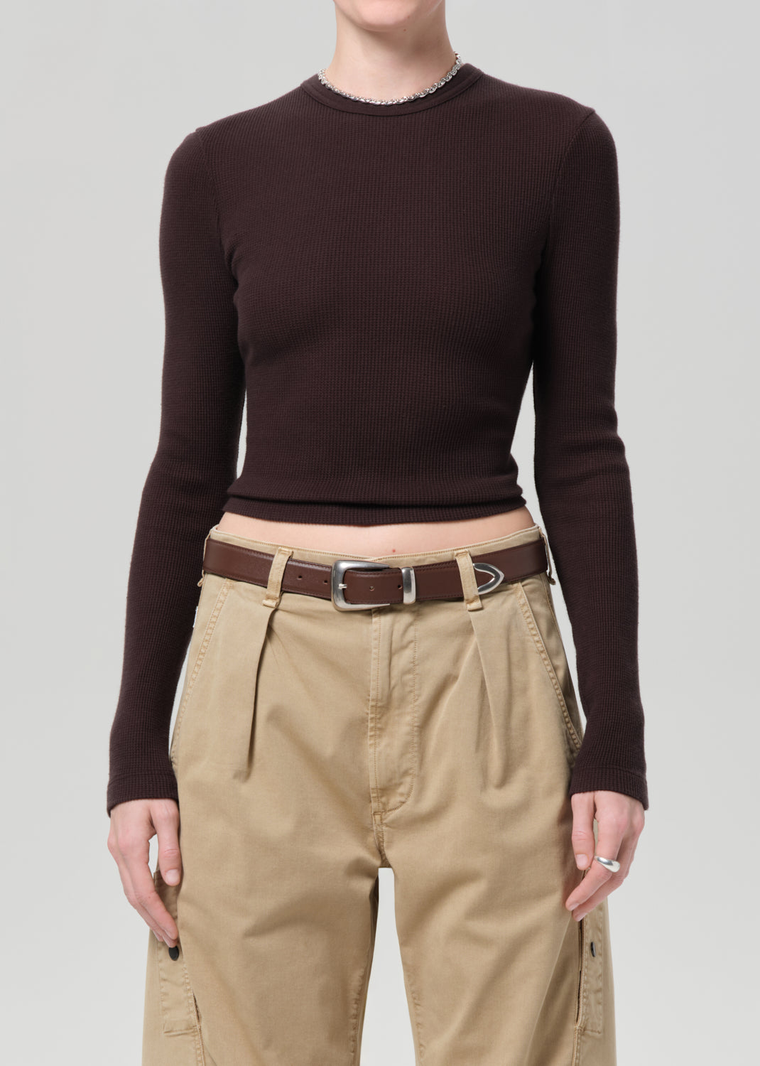 Pilar Waffle Crewneck
In Chocolate from Citizens of Humanity - $138