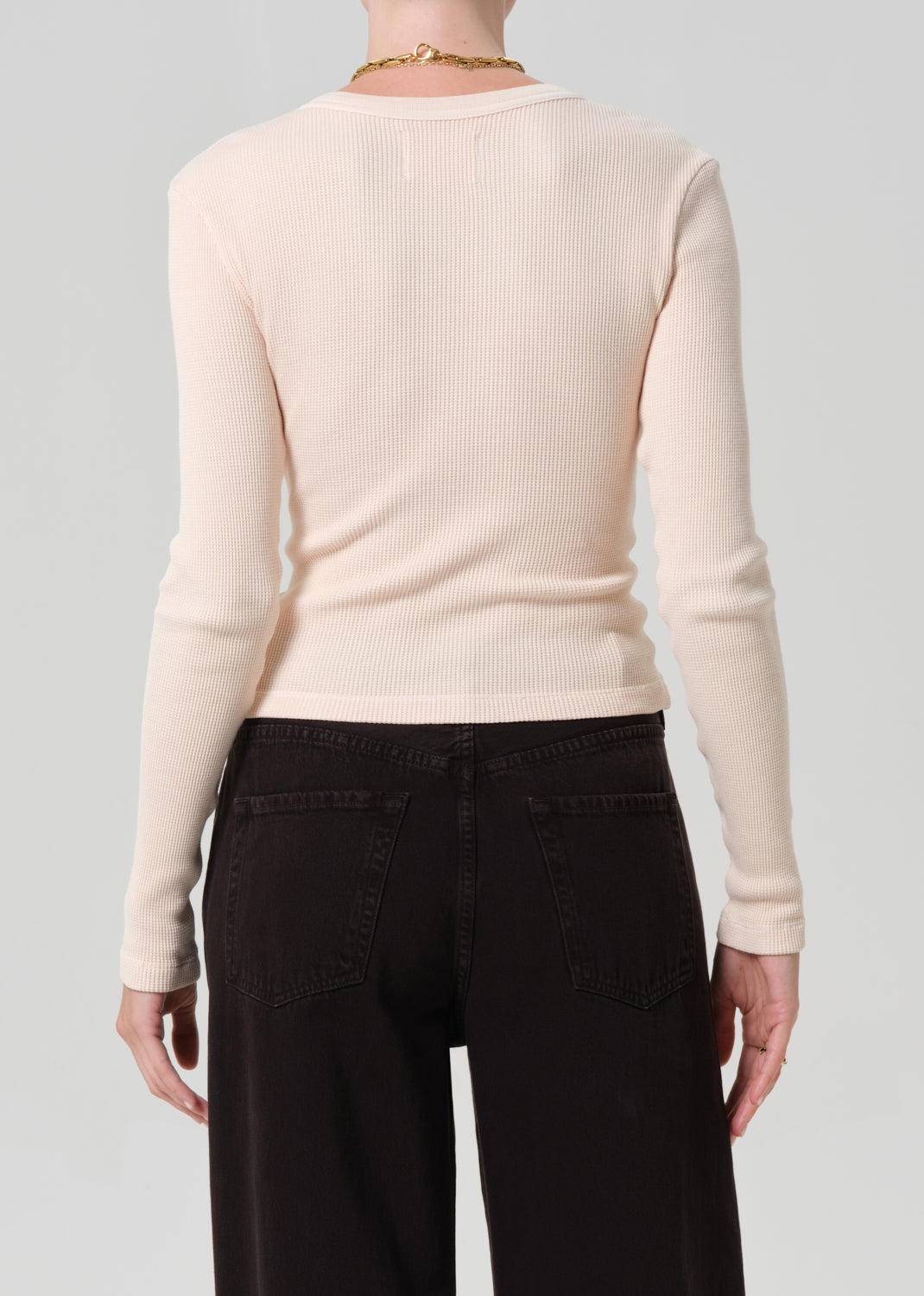 Pilar Waffle Crewneck in Shrimp