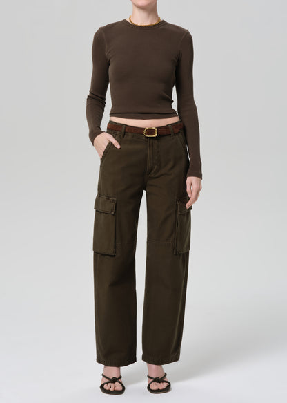 Pilar Waffle Crewneck in Umber