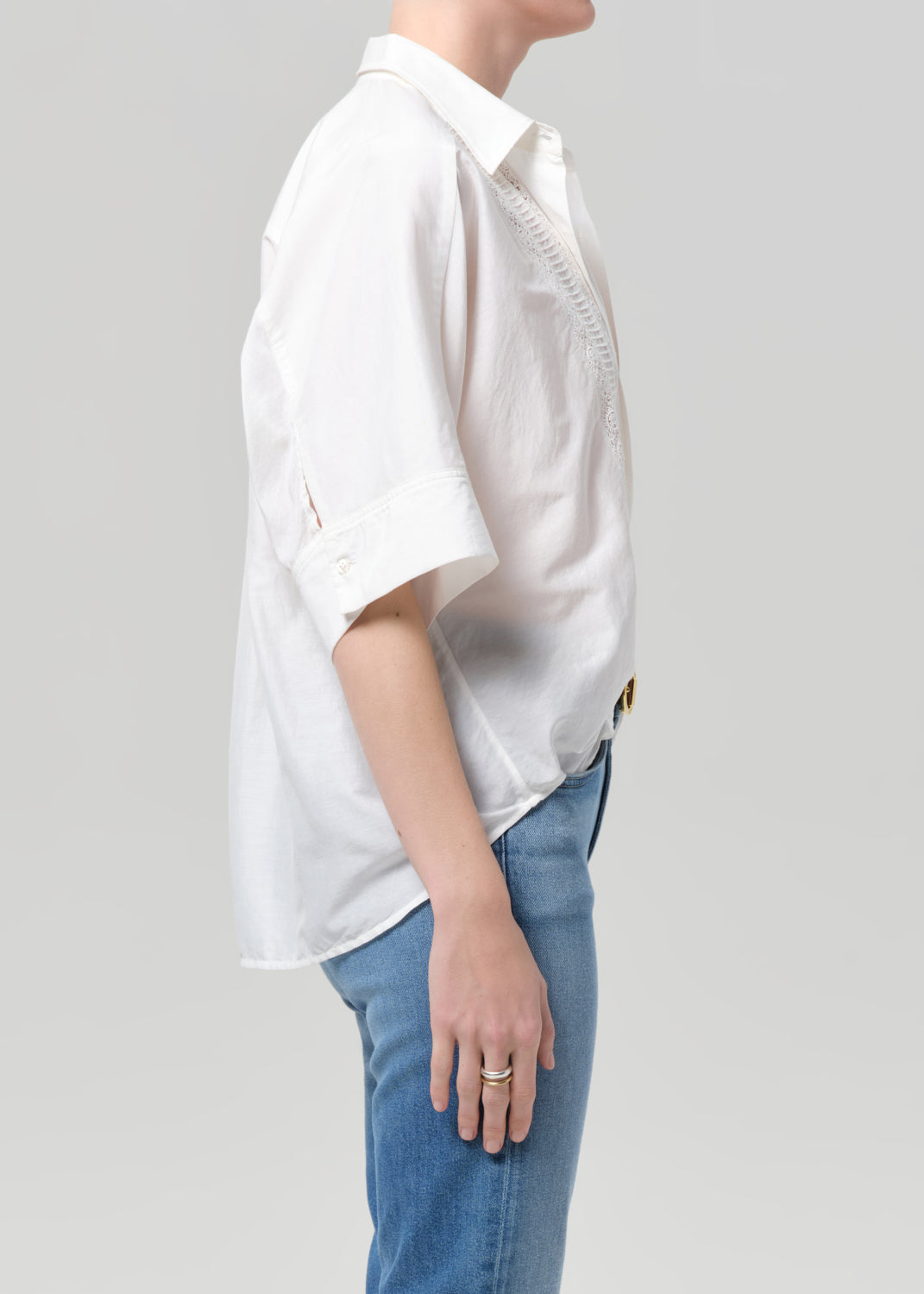 Claire Shirt With Lace in White – Citizens of Humanity