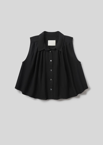 Sleeveless Ambrose Top in Black flat