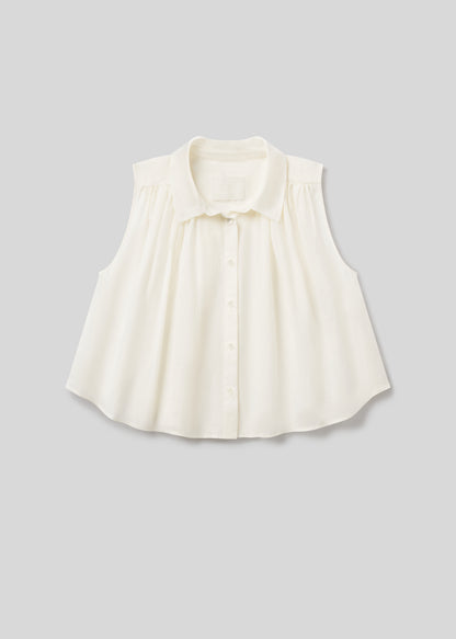 Sleeveless Ambrose Top in Vanilla flat