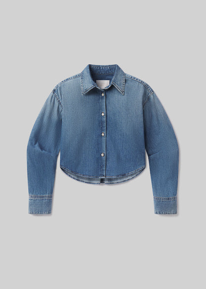 Ana Cropped Shirt in Somerset flat