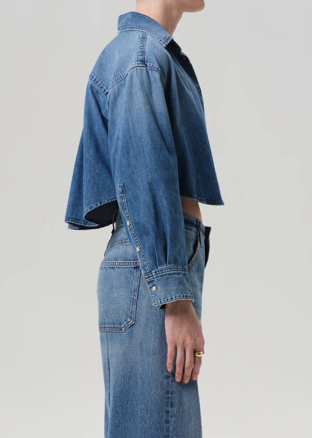 Ana Cropped Shirt in Somerset side