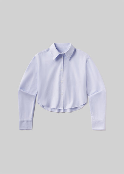 Ana Cropped Shirt in Blue