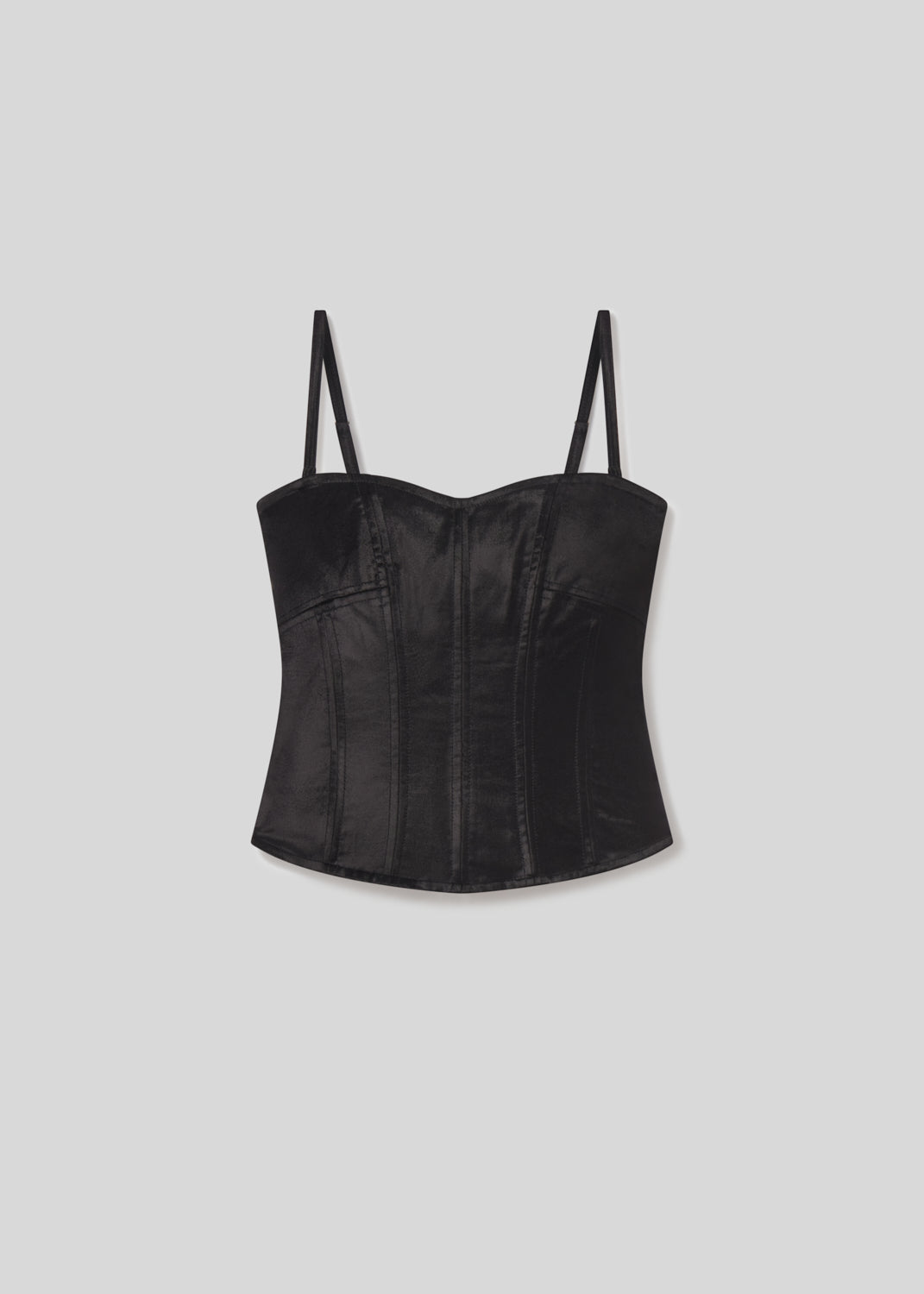 Darya Corset Top in Black flat