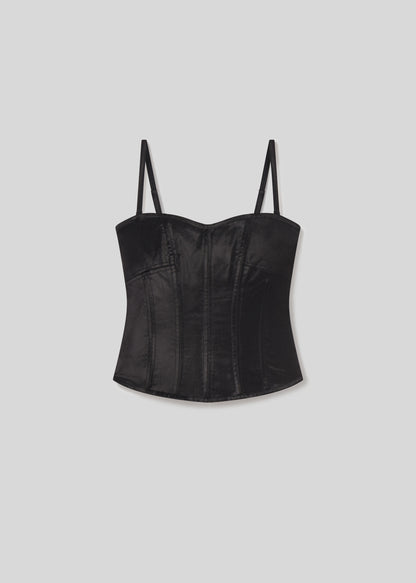 Darya Corset Top in Black flat