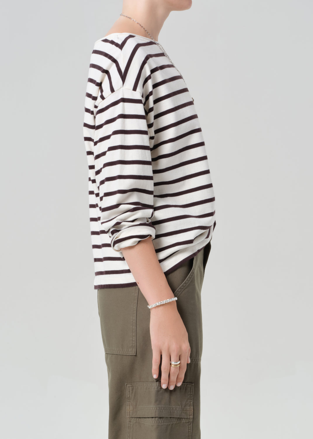 Boat Neck Long Sleeve in Chocolate Stripe – Citizens of Humanity