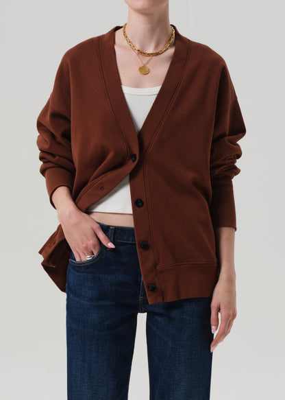 Fleece Cardigan in Chai