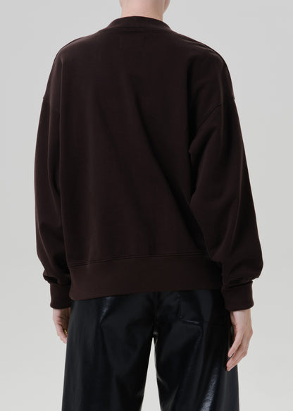 Fleece Cardigan in Chocolate
