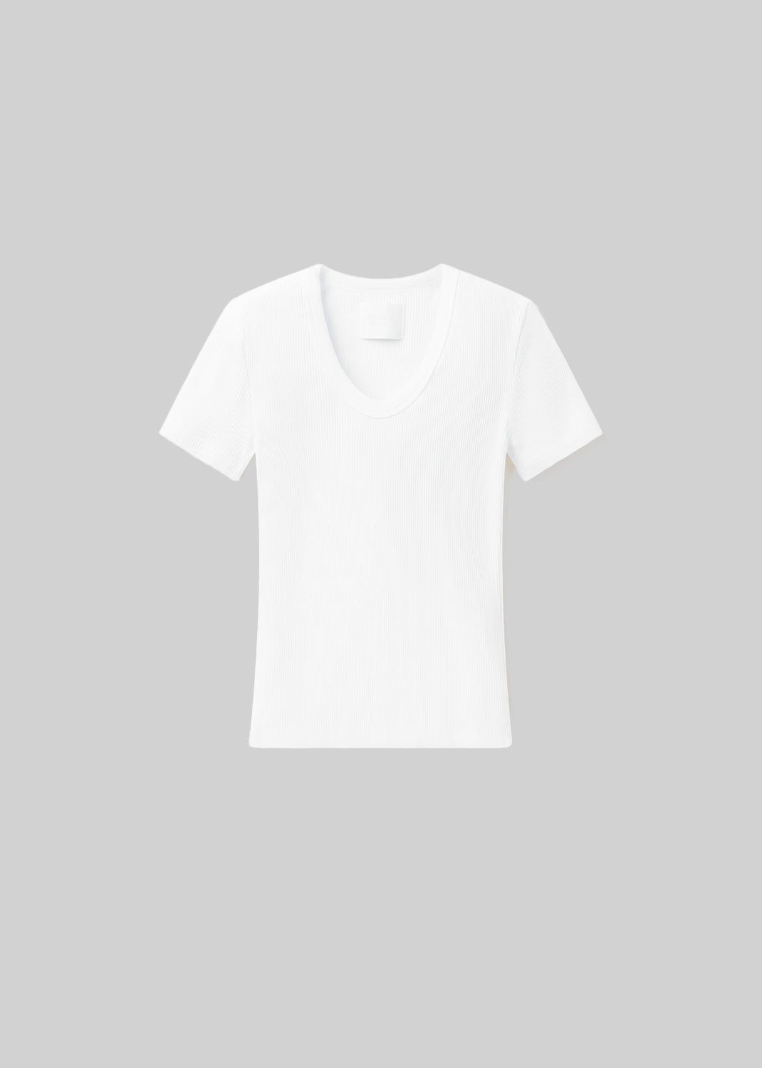 Maude U Neck Tee in White flat