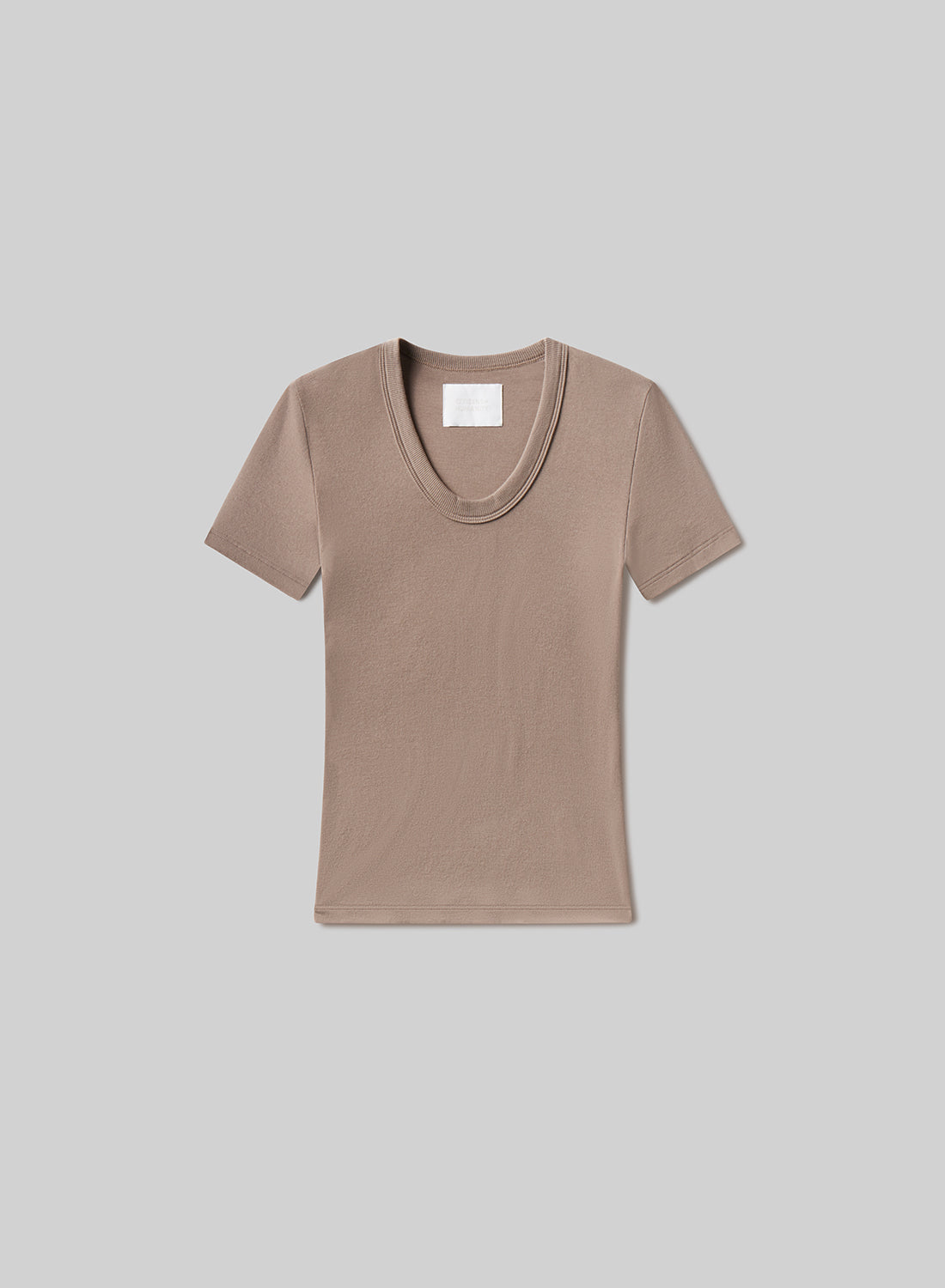 Maude U Neck Tee in Cocoa flat
