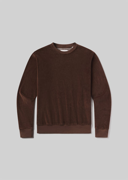 Vintage Crewneck Velour in Cammello flat