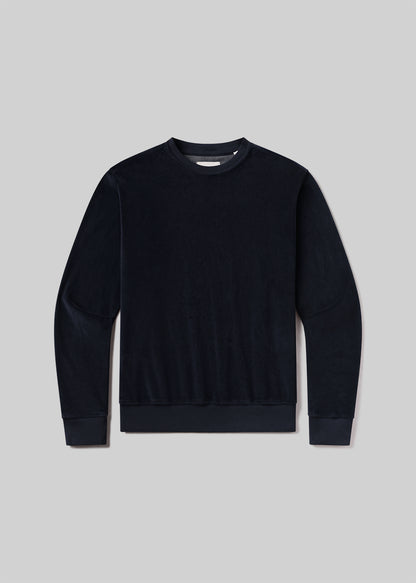 Vintage Crewneck Velour in Notte flat