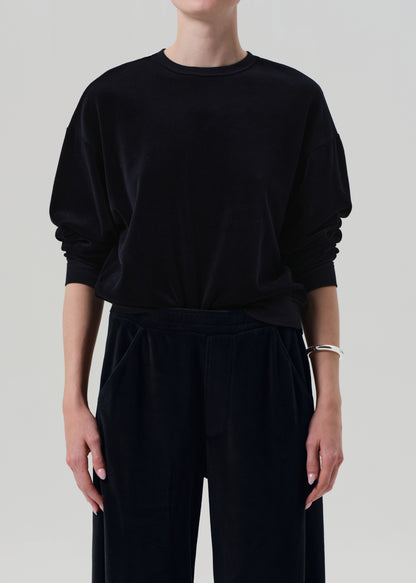 Vintage Crewneck Velour in Notte