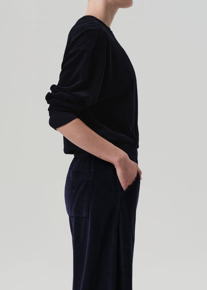 Vintage Crewneck Velour in Notte