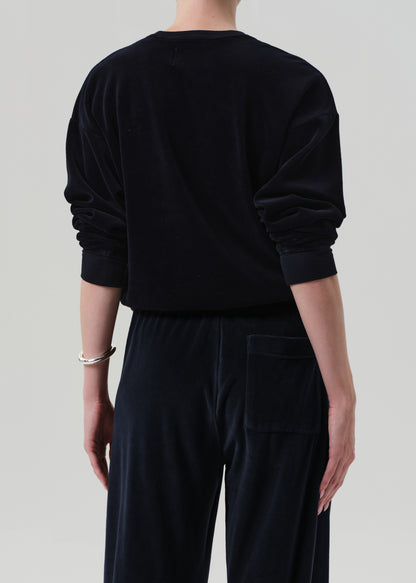 Vintage Crewneck Velour in Notte