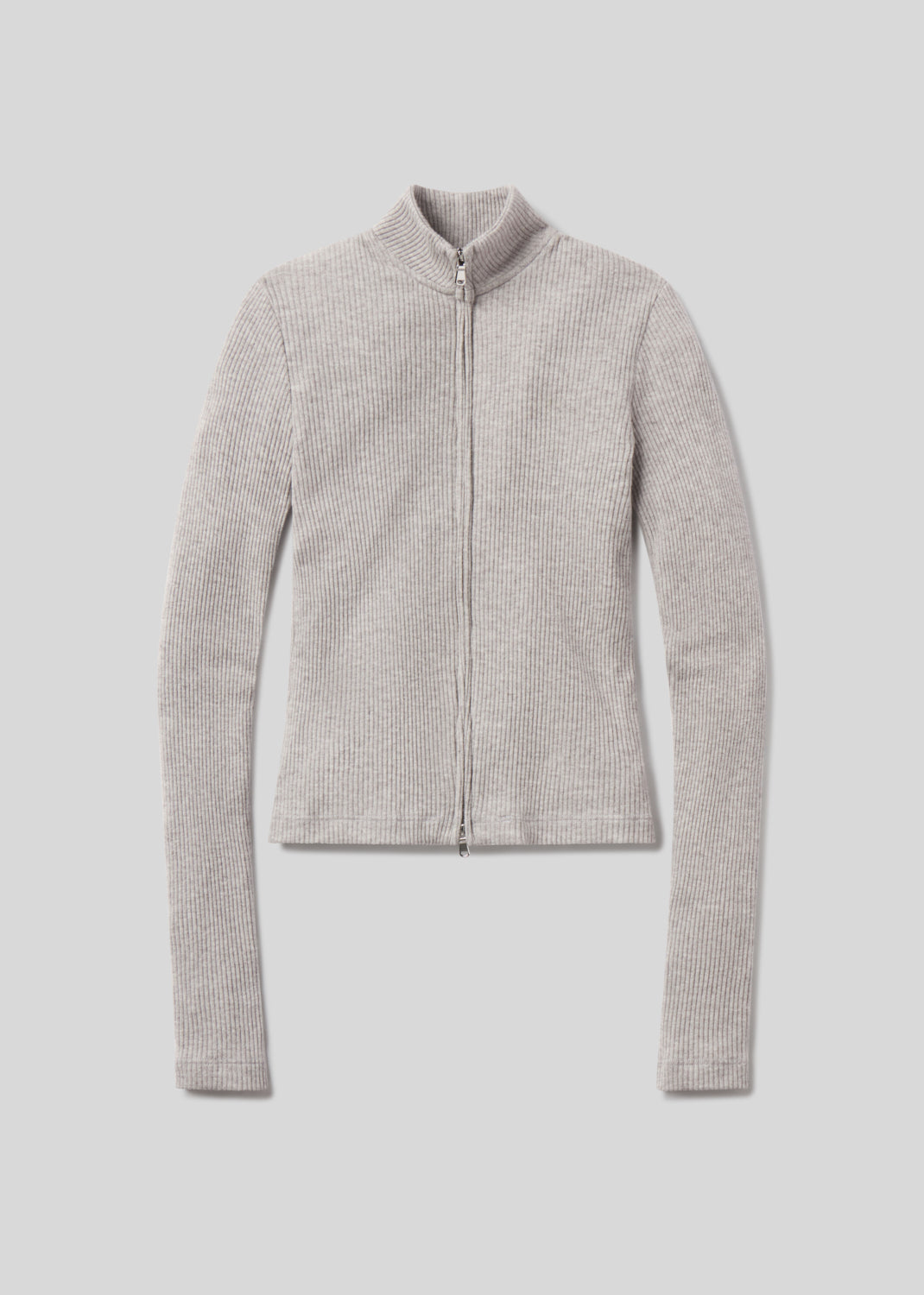 Zip Cardigan in Heather Grey flat