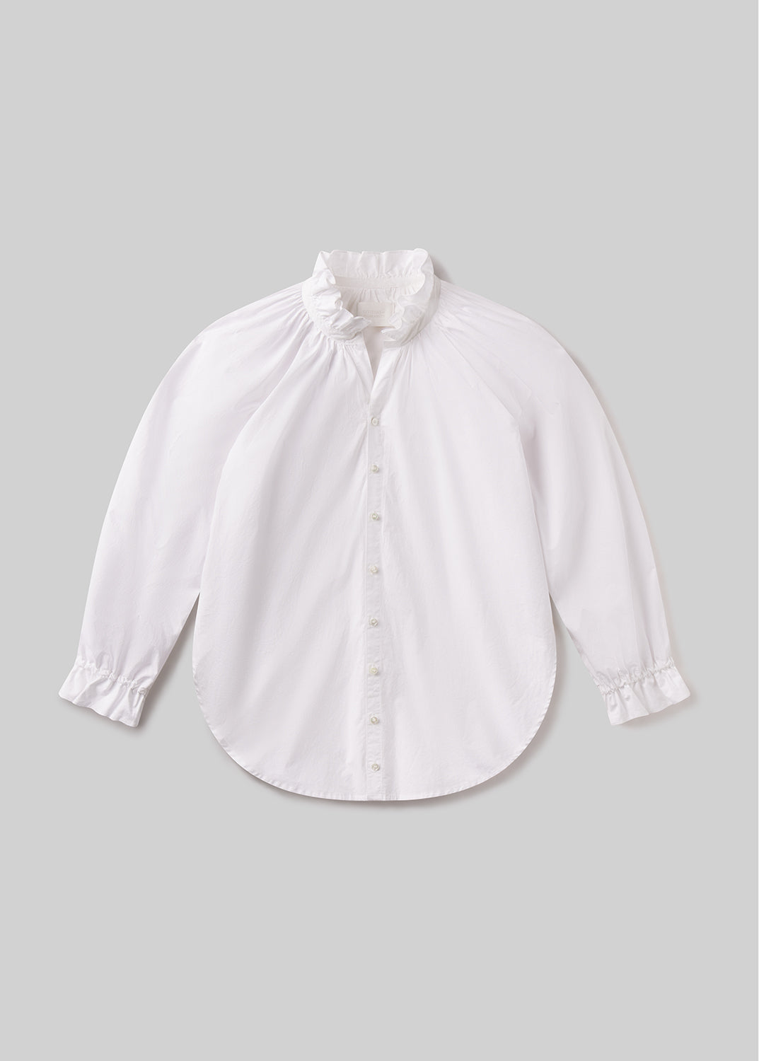 Loretta Ruffle Top in Optic White flat