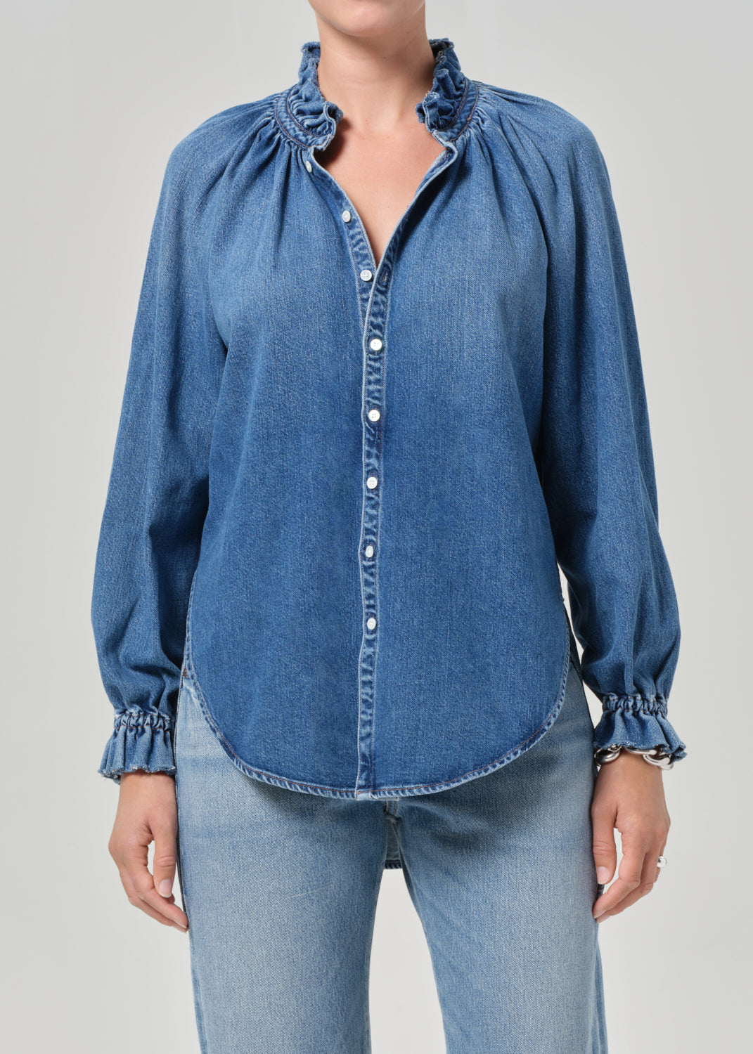 美品【シチズンズ オブ ヒューマニティー】CROPPED DENIM SHIRT Cropped Western Shirt in Chaya – Citizens of Humanity