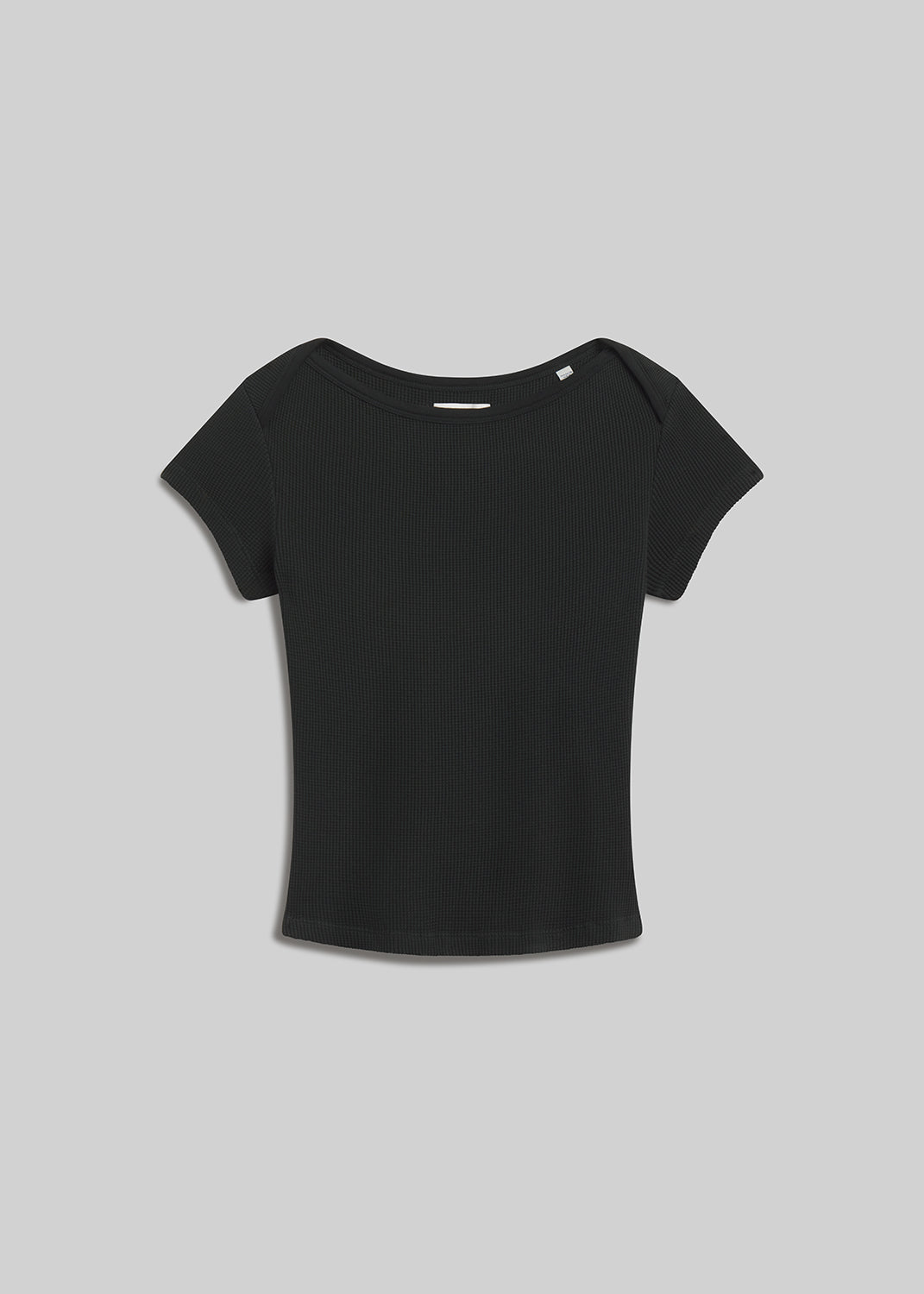 Juniper short-sleeve waffle tee on grey background