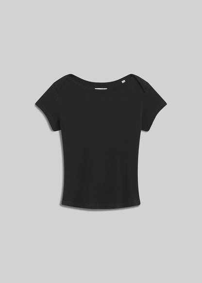 Juniper short-sleeve waffle tee on grey background
