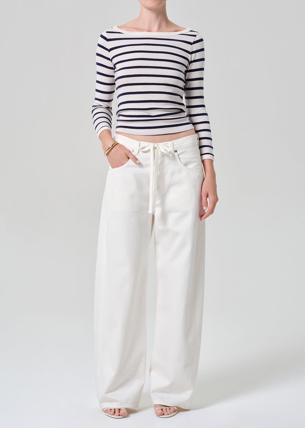 Boat Neck Slim Tee in Azure Stripe – Citizens of Humanity