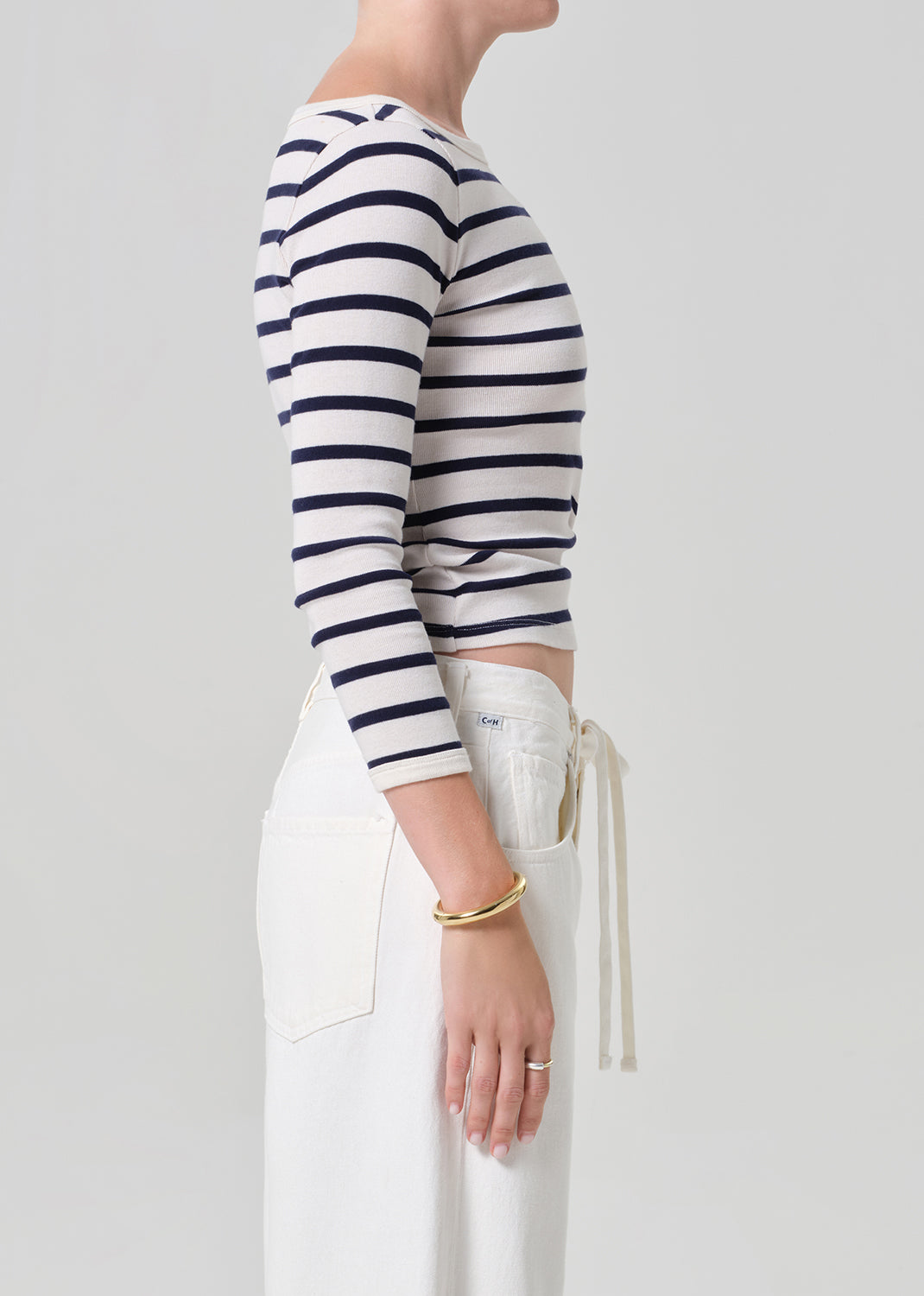 Boat Neck Slim Tee in Azure Stripe – Citizens of Humanity Boat Neck Slim Tee in Azure Stripe – Citizens of Humanity